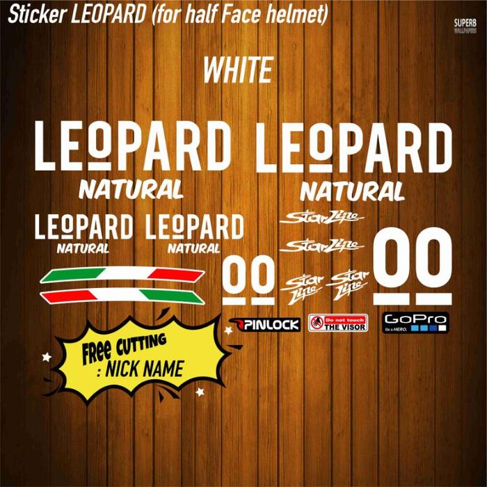 Sticker leopard helmet half face kyt njs rsv