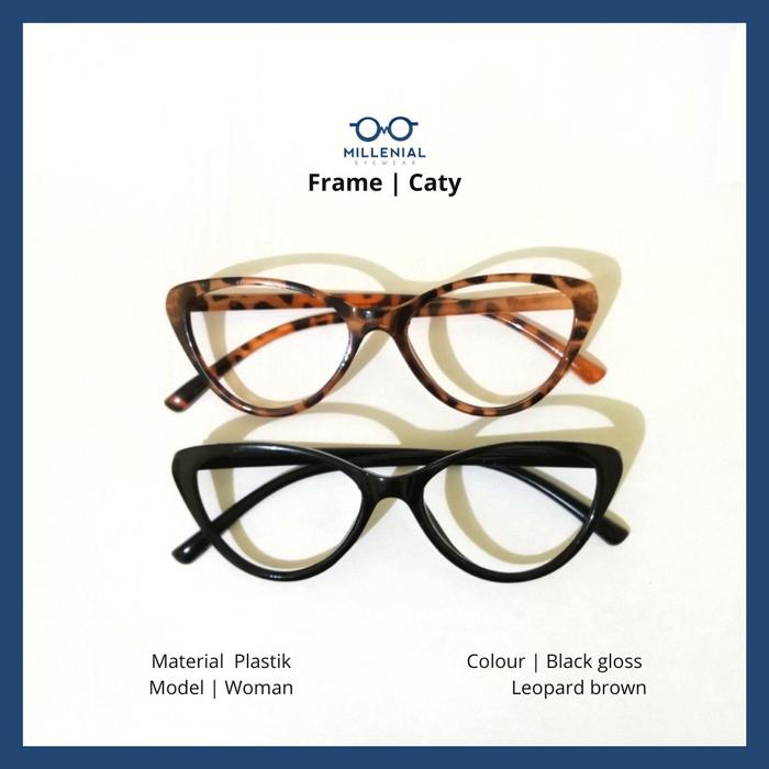 Millenial Kacamata anti radiasi Frame Cat eye Lensa Minus Blueray photochromic bluechromic wanita Ey