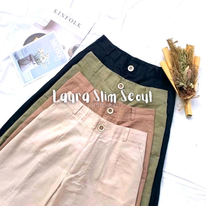 Highwaist Kulot Linen Import Kulot Linen Premium Laura Slim Seoul