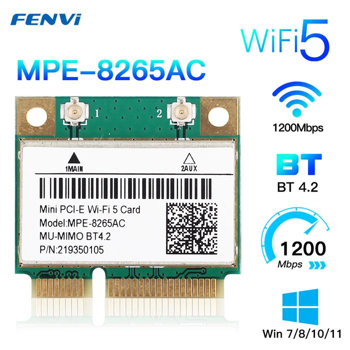 Dual Band 2.4G/5Ghz 8265AC Wireless MINI PCI-E WIFI Card For