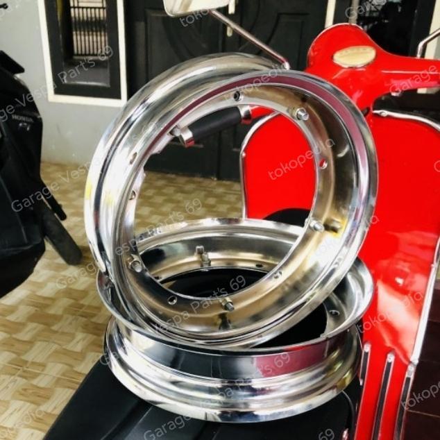 Velg Velk Pelek Roda Vespa R8 Ring 8 Chrome R10 Ring 10 Full Chrome Best