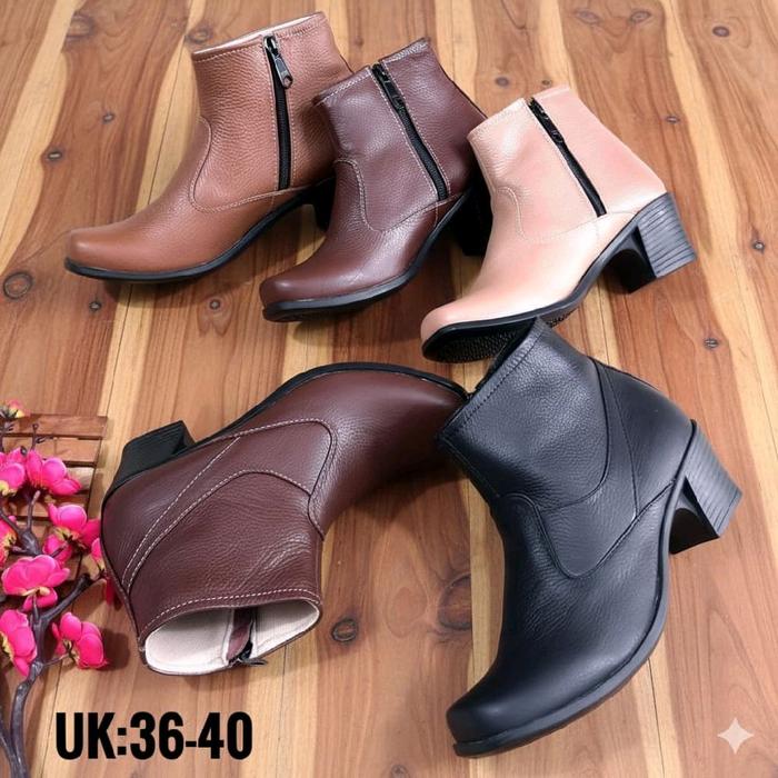 Sepatu wanita Boots kulit asli garut / Sepatu Boots Kulit sapi