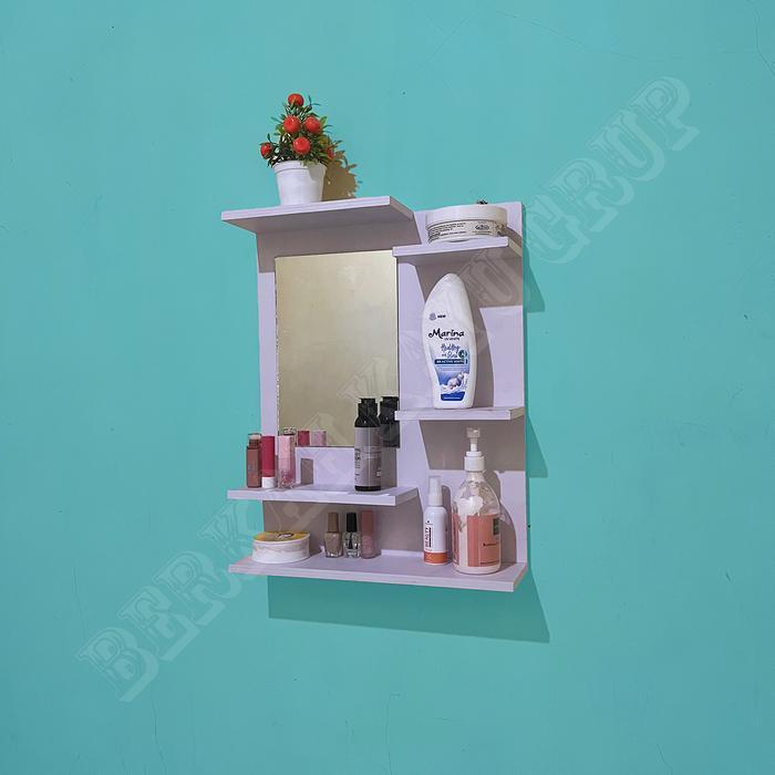 Rak kosmetik gantung dinding tempel kaca/rak kosmetik dinding/rak kosmetik kaca