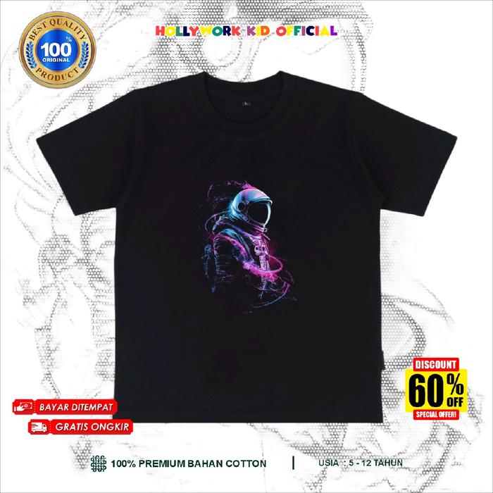 Kaos Anak Unisex 3 Dimensi - DT0003 - Hitam Fashion Kaos