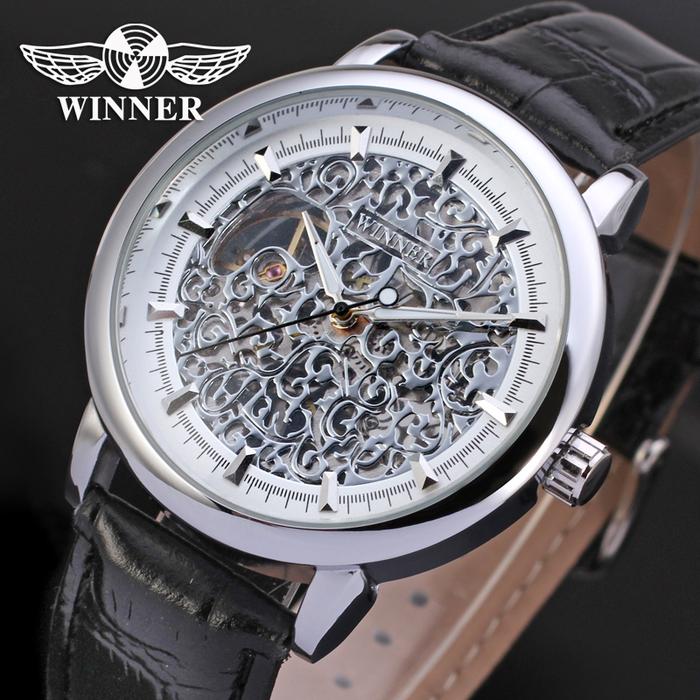 Wholesale WINNER Luxury Brands Ultra Thin Mechanical Men's Wrist Watches Vintage Manual Movement Clo