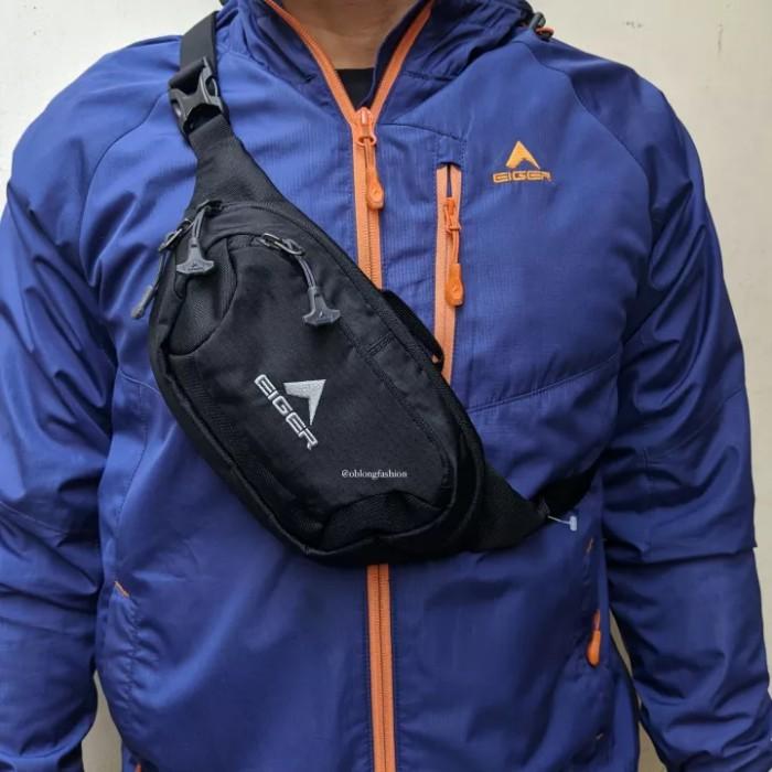 EIGER CERVUS TAS SELEMPANG PRIA WAIST BAG BLACK - Hitam