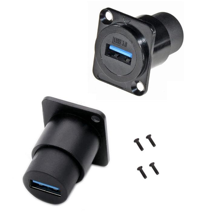 Metal USB3.0 Socket Female To Female USB 3.0 Connector D-Type USB Panel Mounting Solderless Signal C