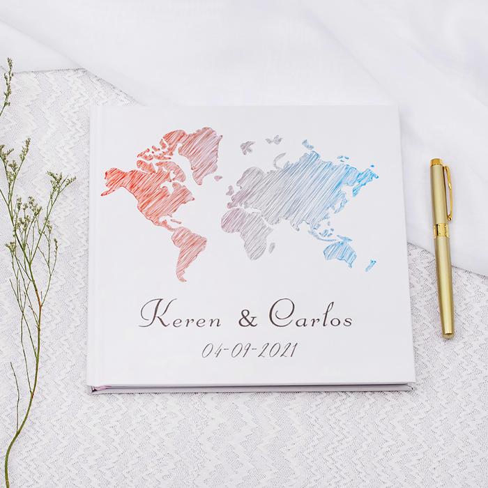 Wedding Guest Book Map Theme Custom Alternatives Signature Wedding