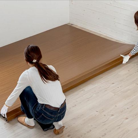 Plywood Kertas Coklat Tua 120x200 [U003] - Karpet Kayu, Tikar Lampit Kayu , Karpet MDF Bukan Vinyl, 