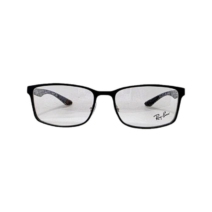 Frame Kacamata Rayban RB8424 2997 57-18-145 Matte Black On Silver Fiber Carbon Original