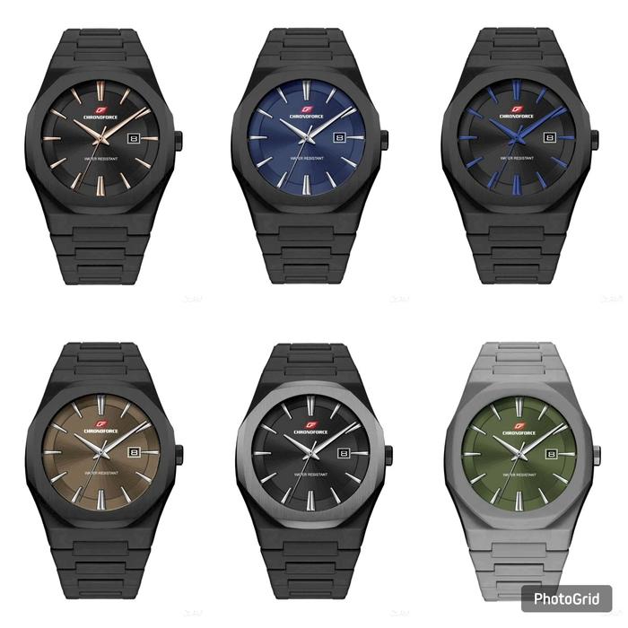Jam tangan pria sport chronoforce 5359 Original water resistant cowok keren mewah elegant