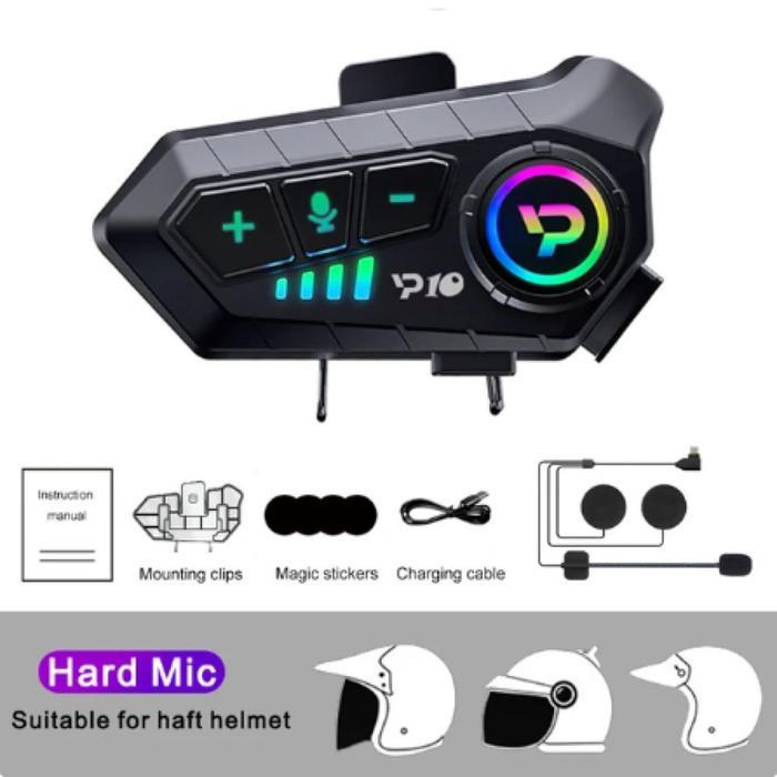 Intercom Helm Bluetooth Radio FM Headset Helmet Motorcycle - Y10