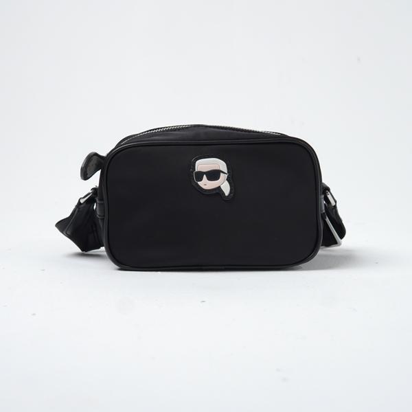 PRELOVED Tas KARL LAGERFELD HEAD LOGO BLACK SHOULDER BAG 100% ORIGINAL