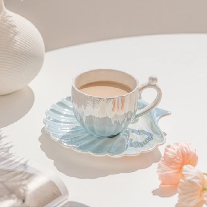 Cangkir kopi bentuk mutiara, cangkir kopi kreatif, cangkir keramik,