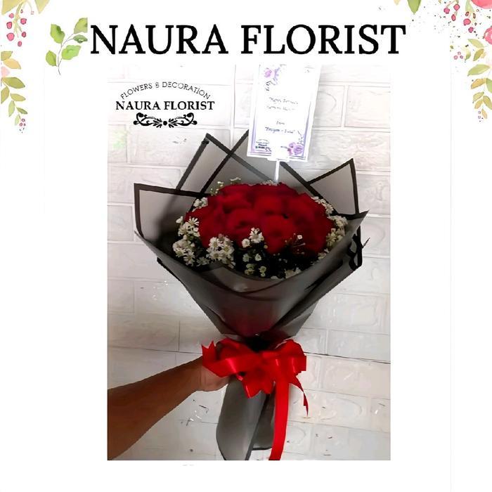 Buket Bunga/Buket Wisuda /Kado Bunga/Mawar Merah/Mawar Asli/Bunga 001 Terbaru