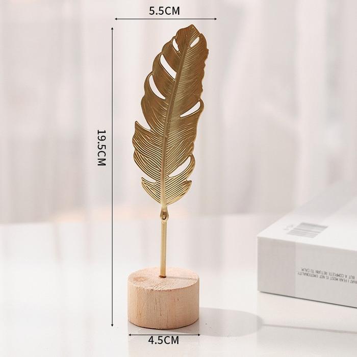 Golden Ginkgo Ornament / Ornamen Ginkgo Biloba Besi / Ornamen Hiasan Mewah Dekorasi / Ornamen Ginkgo