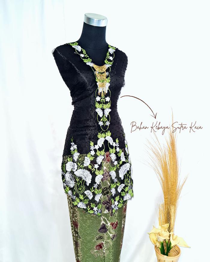 Bahan Kebaya Bordir Encim Sutra Kaca Yumnagayatri Kain