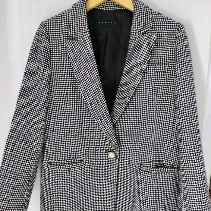 blazer motif kotak kotak kecil bahan adem
