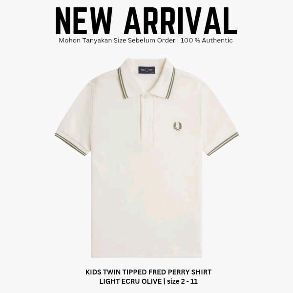KIDS TWIN TIPPED FRED PERRY SHIRT KAOS POLO ANAK ORIGINAL 100%