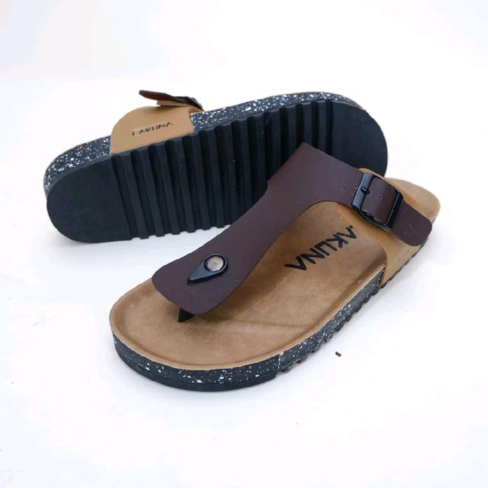 RHS SENDAL PRIA KULIT ORIGINAL Hitam Coklat