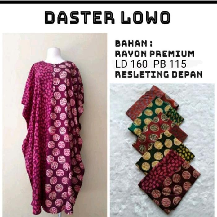 1.2 DASTER  LOWO KALONG KAFTAN BIG JUMBO LD 158-160 Pendek Rayon Tebal BATIK PEKALONGAN merk RISNA D