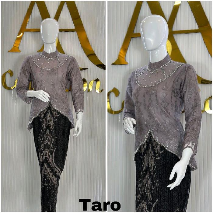 Setelan Kebaya Miskah Bahan Tille Hitam Panjang Kondangan Dewasa Baju Pesta Aurora Ukuran M L XL XXL