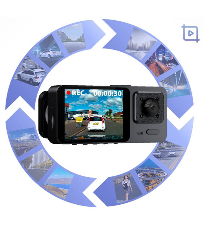 3 Lensa Kamera DVR Mobil Kamera Dasbor 3 Saluran HD 1080P Kamera