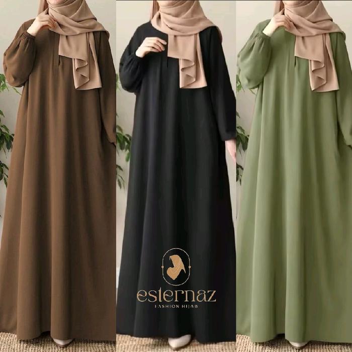 Ester Dress Ester Gamis/Dress Lebaran Busui Friendly wanita