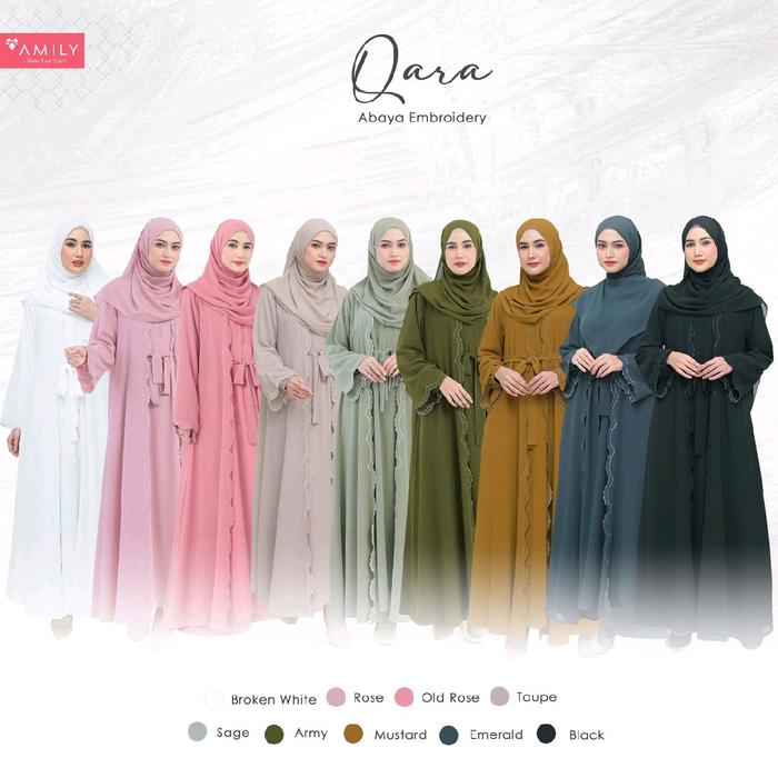 Amily Qara Abaya Bahan Baby Doll & Katun Rayon Griya Mey  Cantik Muslim Gamis Dress