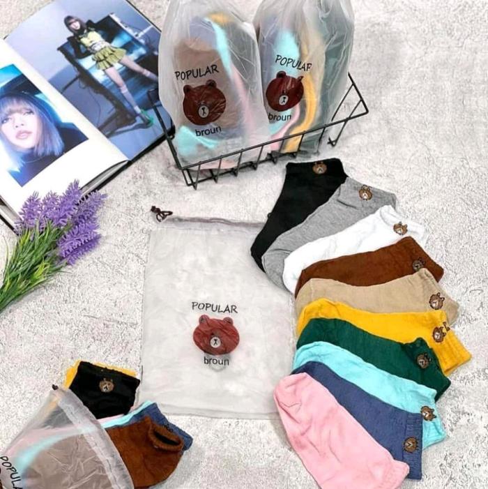 KAOS KAKI BERUANG / KAOS KAKI POUCH  ISI 10 PASANG WARNA RANDOM KETEBALAN KAOS KAKI BISA BERBEDA BED