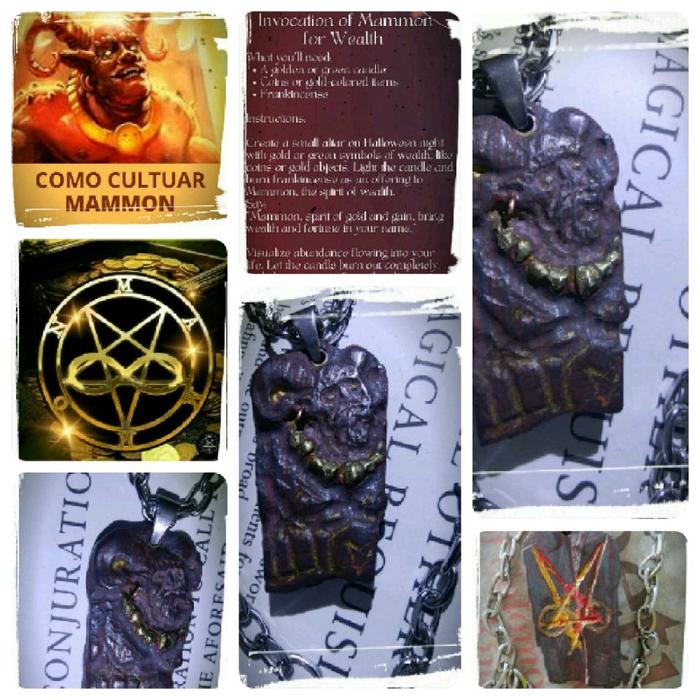 Kalung Pria Wanita Liontin Pedant Batu Como Cultuar Etnik Dark Lord Mammon Raja Sulaiman Batu Akik M