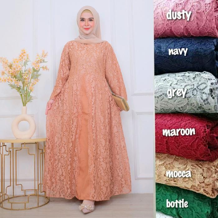 DRESS PESTA BROKAT JUMBO KEKINIAN by ZIKRA Gamis