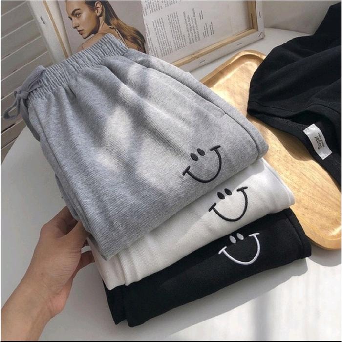 Celana Jogger Wanita Joger Smile Pants Panjang Training Olahraga Gym Wanita Model Slim CELANA OLAHRA