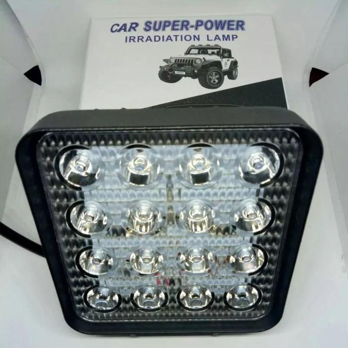 lampu sorot, lampu kerja lampu tembak LED 4 inch kotak 12 volt- 24 volt 27 Watt/ 48 watt