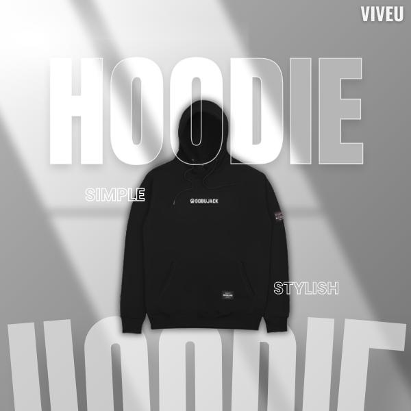 Dobujack Monic Black Hoodie 100% Original - Hoodie Simple & Stylish untuk Pria dan Wanita