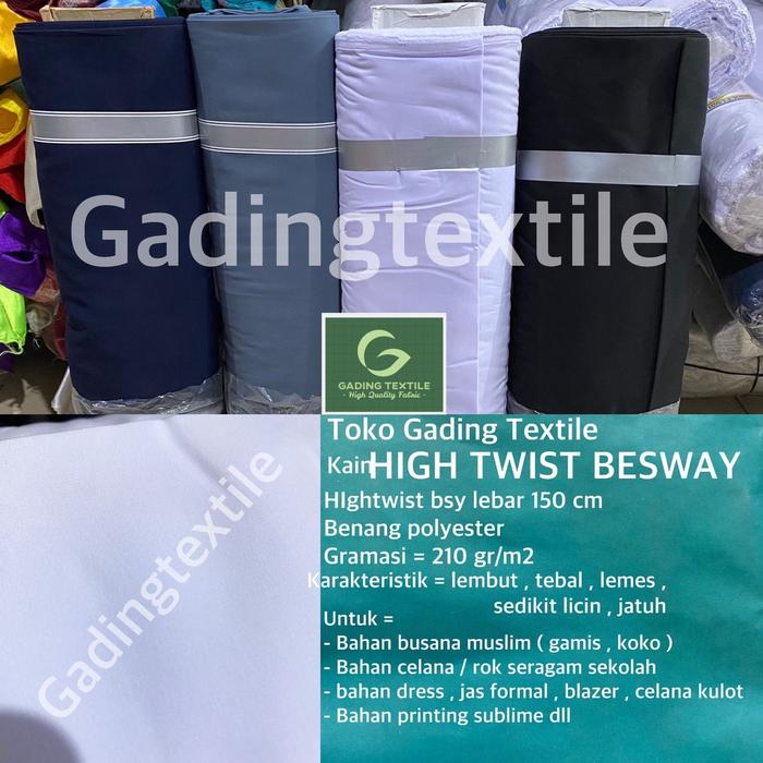 ( per setengah meter ) kain HIGH TWIST BESWAY HIGHTWIST BSY NIKITA polyester lebar 150 cm bahan baju