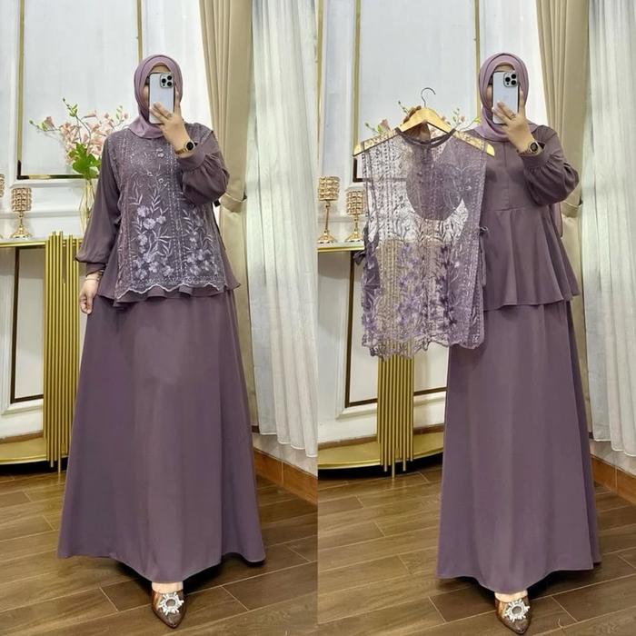 Dress Wanita Claudia Dress Korea Muslim  Tunik  Kondangan  Simple Modern Dress Hitam OOTD Balon Form