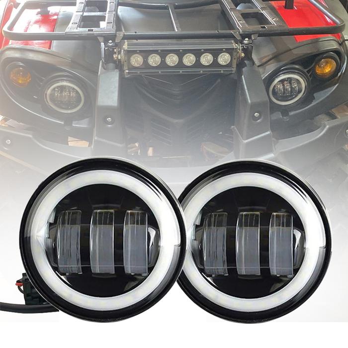 2pcs 4.5 inch Motorcycle Led Fog Light DRL Led 30W Round Waterproof 4 1/2 Auxiliary Passing Lamp for
