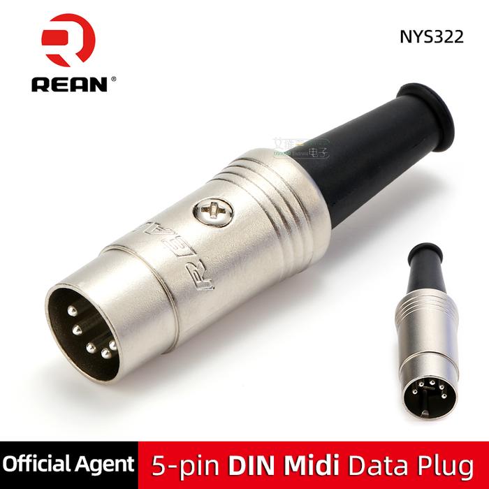 NUTRICK's REAN Mini 5 Pin DIN Male Plug MIDI XLR Plug 5-pole Keyboard