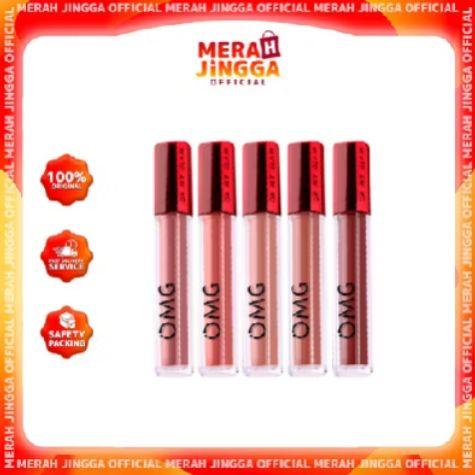 Merah Jingga OMG Lip Gloss Set - 5 Warna Natural - 100% Original - Packing Aman - Produk Resmi