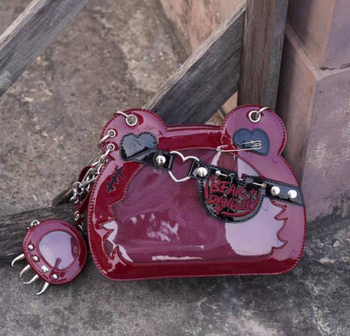 itabag maroon gothic bear