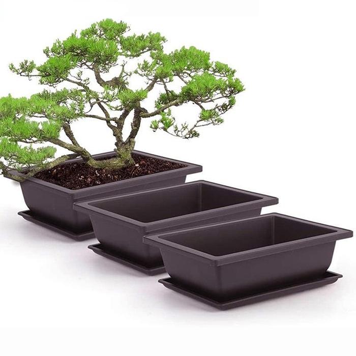1PC Plastic Flower Pot Balcony Square Flower Pots Flower Bonsai Bowl Nursery Pot Flower Pot Imitatio