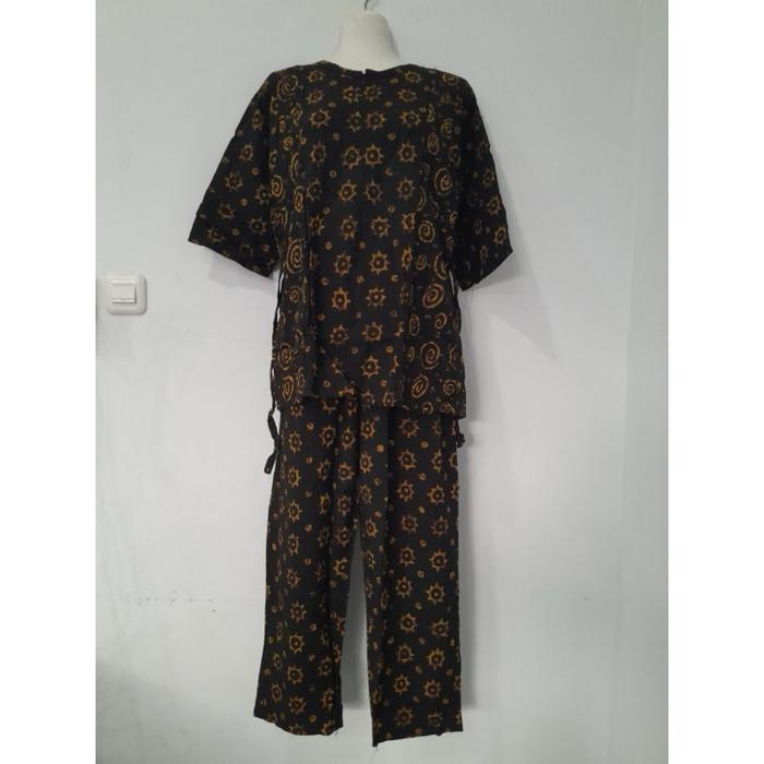 Setelan Batik Putri Diana Lengan 3/4 Celana Panjang LD 104 cm Resleting Depan Busui friedly