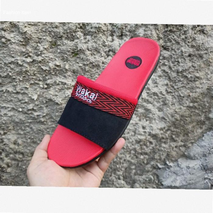 sendal wakai pria/wanita terbaru model slop /sendal fasihon korea terbaru /sendal distro trendy 2021