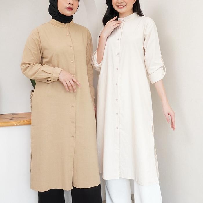 Iseul Midi Dress/Tunik B5010162 By Sonia Basic Tunik Premium Wanita / Tunik Midi Polos Wanita