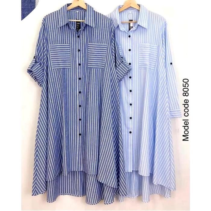 GHIA TUNIK SALUR GARIS BAHAN KATUN PREMIUM IMPORT