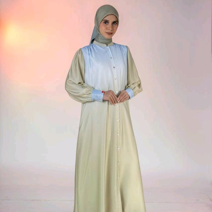 DAUKY NEW COLLECTION BUSANA MUSLIMAH LEBARAN GAMIS L DRESS OMBRE DAUKY