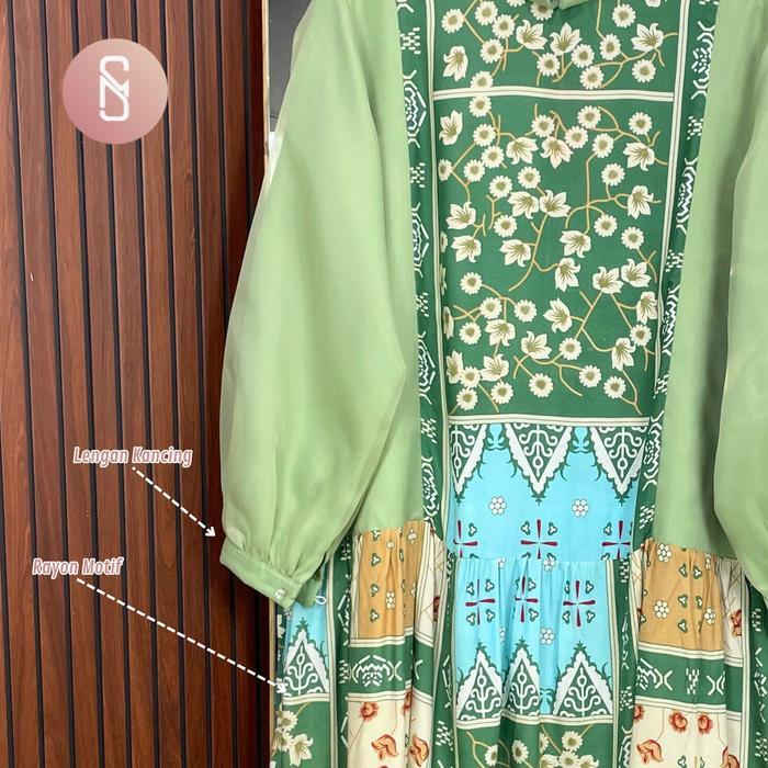 Myshawl Amberly Ouse Tunik Jumbo Tille Motif Kasual Kondangan Wisuda Kekinian B Size Brukat Motif Me