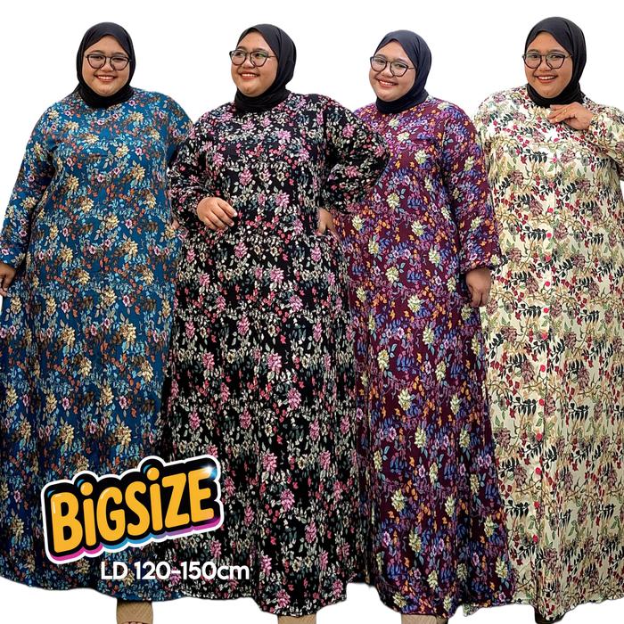 Zeba | Sabby Gamis Jumbo LD 120 - 150 Daily Dress Terusan Katun Rayon Diamond BB 75 - 150 kg Kain Ad