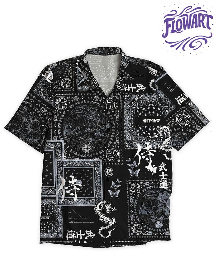 FLOW ART Kemeja Hanzai Style Fashion Print | FA142